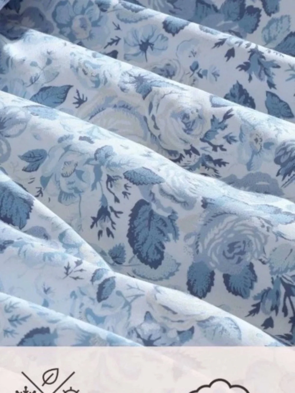 Beautiful ~ TWIN Quartet Blue & White Floral Comforter Set 100% Soft Cotton